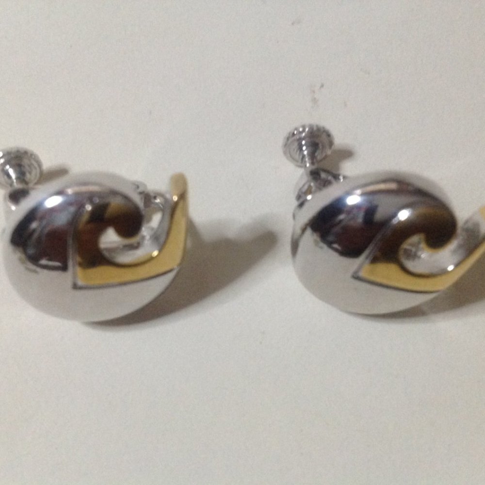 Vintage Pierre Cardin Logo Clip Back Earrings.